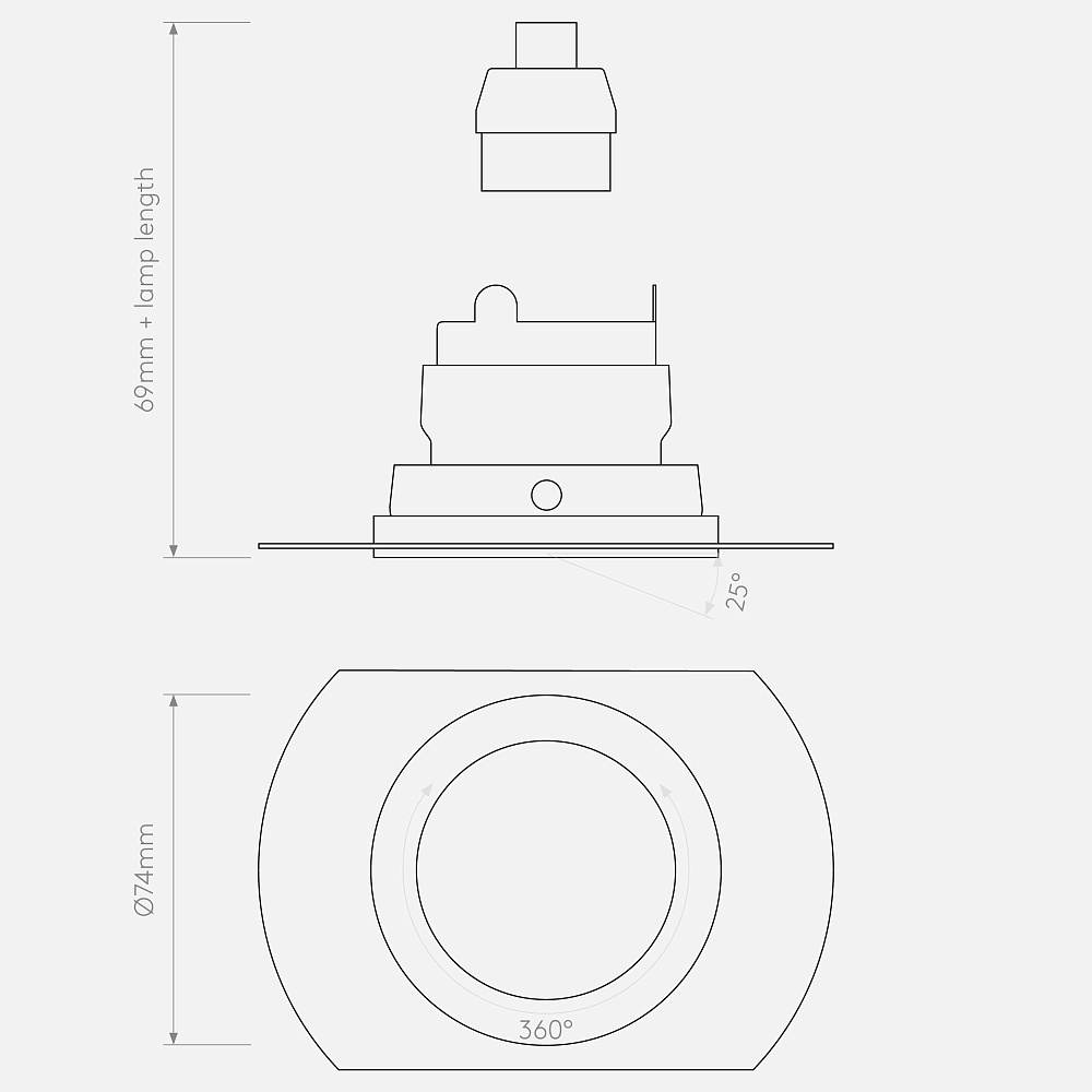 Потолочный светильник Pinhole Slimline Round Flush Adjustable Fire-Rated ASTRO