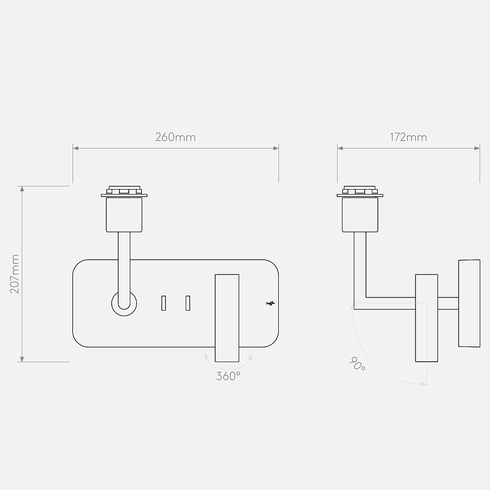Настенный светильник Side by Side Grande USB ASTRO