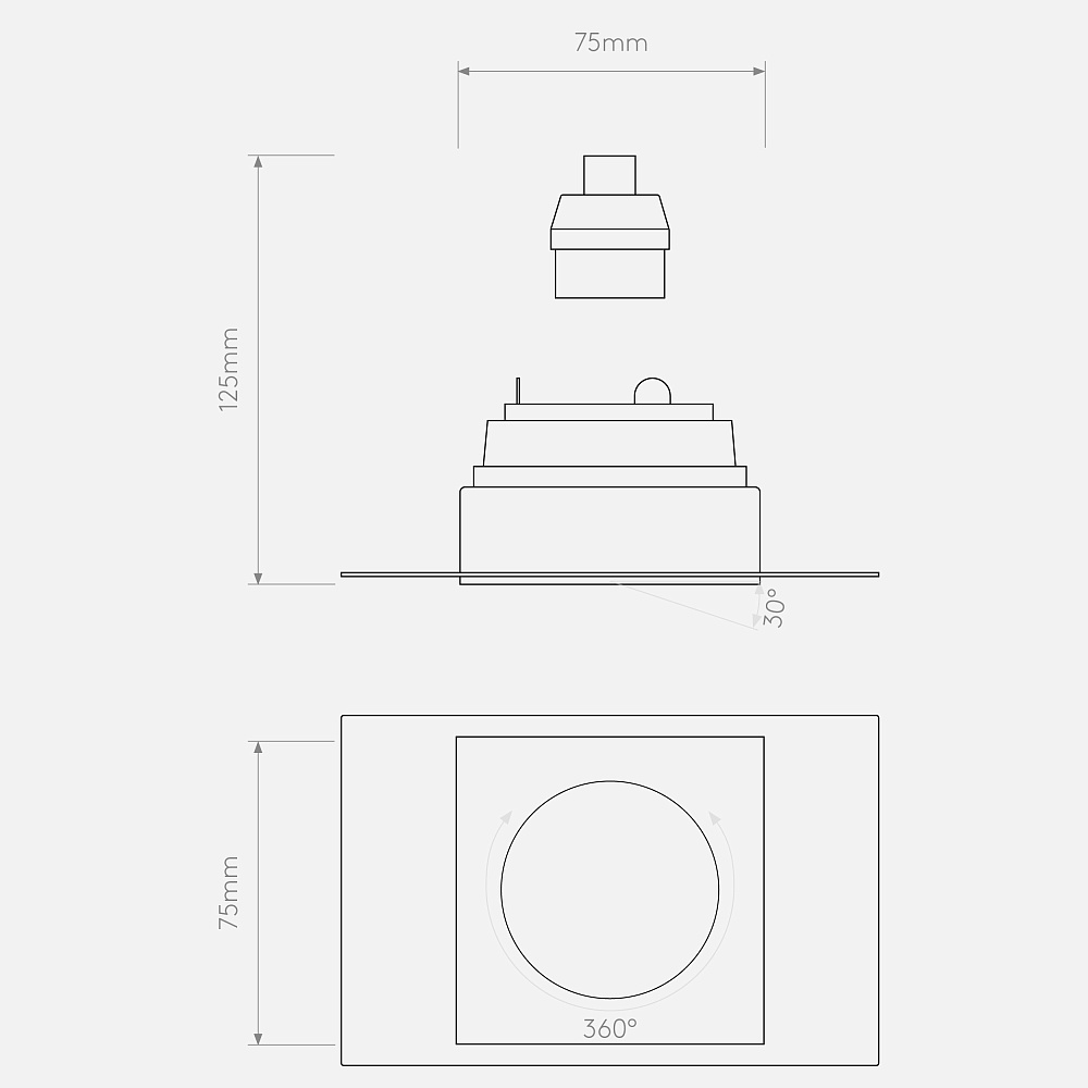 Потолочный светильник Trimless Square Adjustable ASTRO